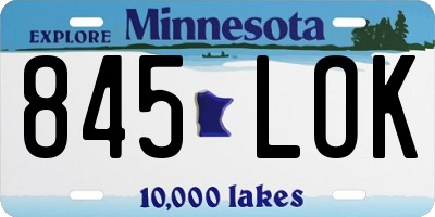 MN license plate 845LOK