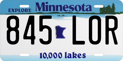 MN license plate 845LOR