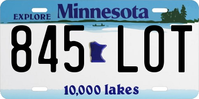 MN license plate 845LOT