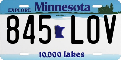MN license plate 845LOV