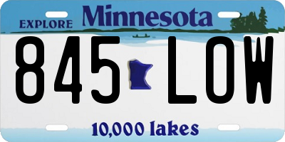 MN license plate 845LOW