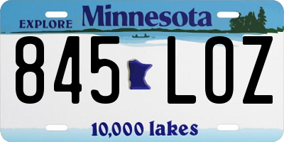 MN license plate 845LOZ