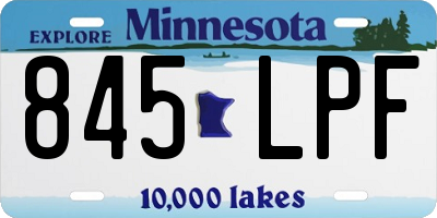 MN license plate 845LPF