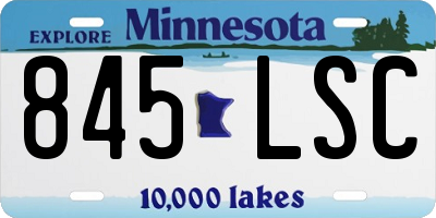 MN license plate 845LSC