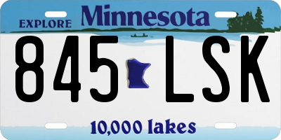 MN license plate 845LSK