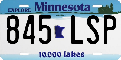 MN license plate 845LSP