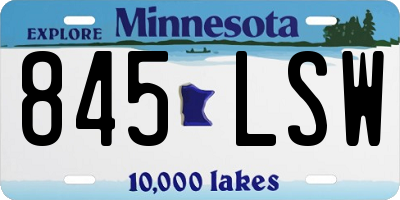 MN license plate 845LSW