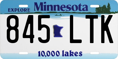 MN license plate 845LTK