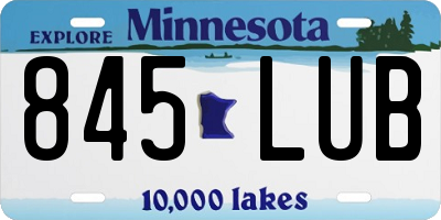 MN license plate 845LUB