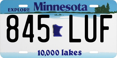 MN license plate 845LUF