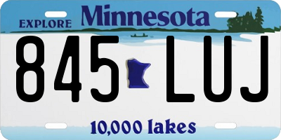 MN license plate 845LUJ