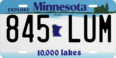 MN license plate 845LUM