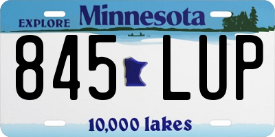 MN license plate 845LUP