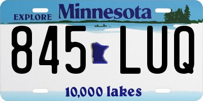 MN license plate 845LUQ
