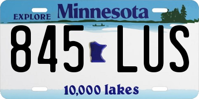 MN license plate 845LUS