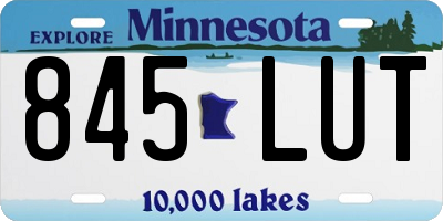 MN license plate 845LUT