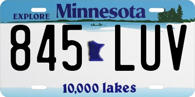 MN license plate 845LUV