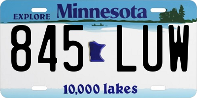 MN license plate 845LUW