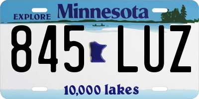 MN license plate 845LUZ