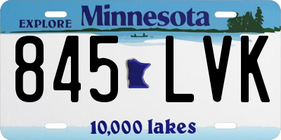 MN license plate 845LVK