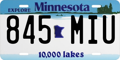 MN license plate 845MIU