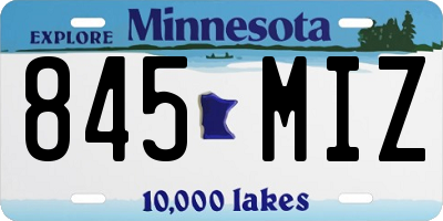 MN license plate 845MIZ