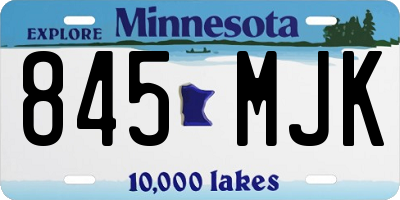 MN license plate 845MJK
