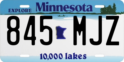 MN license plate 845MJZ