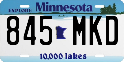 MN license plate 845MKD