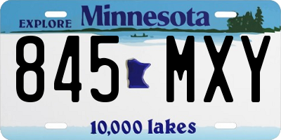MN license plate 845MXY