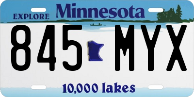 MN license plate 845MYX