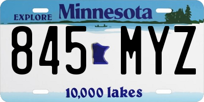 MN license plate 845MYZ