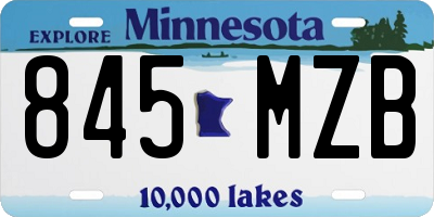 MN license plate 845MZB