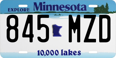 MN license plate 845MZD