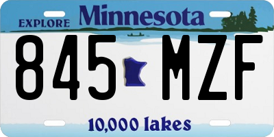 MN license plate 845MZF