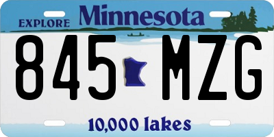 MN license plate 845MZG