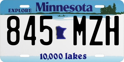 MN license plate 845MZH