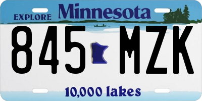 MN license plate 845MZK
