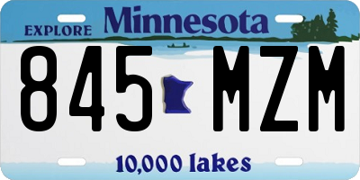 MN license plate 845MZM