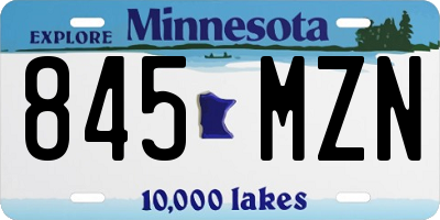 MN license plate 845MZN