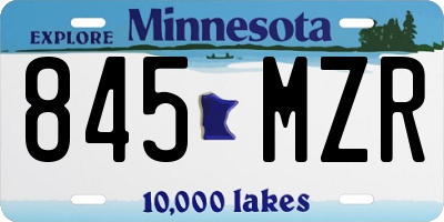 MN license plate 845MZR