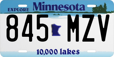 MN license plate 845MZV