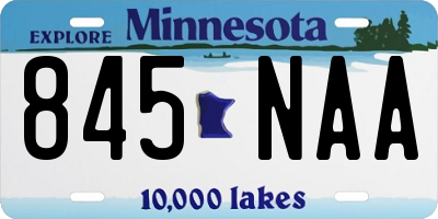 MN license plate 845NAA