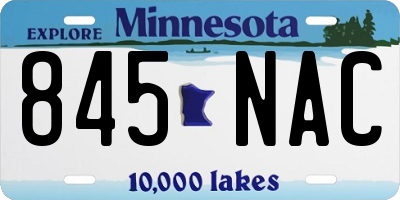 MN license plate 845NAC