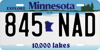 MN license plate 845NAD