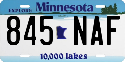MN license plate 845NAF