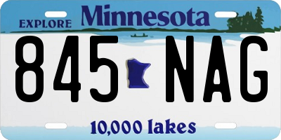 MN license plate 845NAG