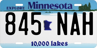 MN license plate 845NAH