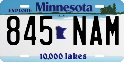 MN license plate 845NAM