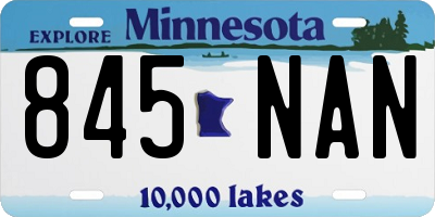 MN license plate 845NAN